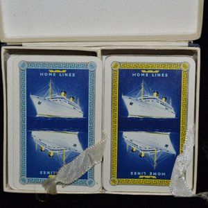Vintage Home Lines Double Deck of Playing Cards in original Box - complete set